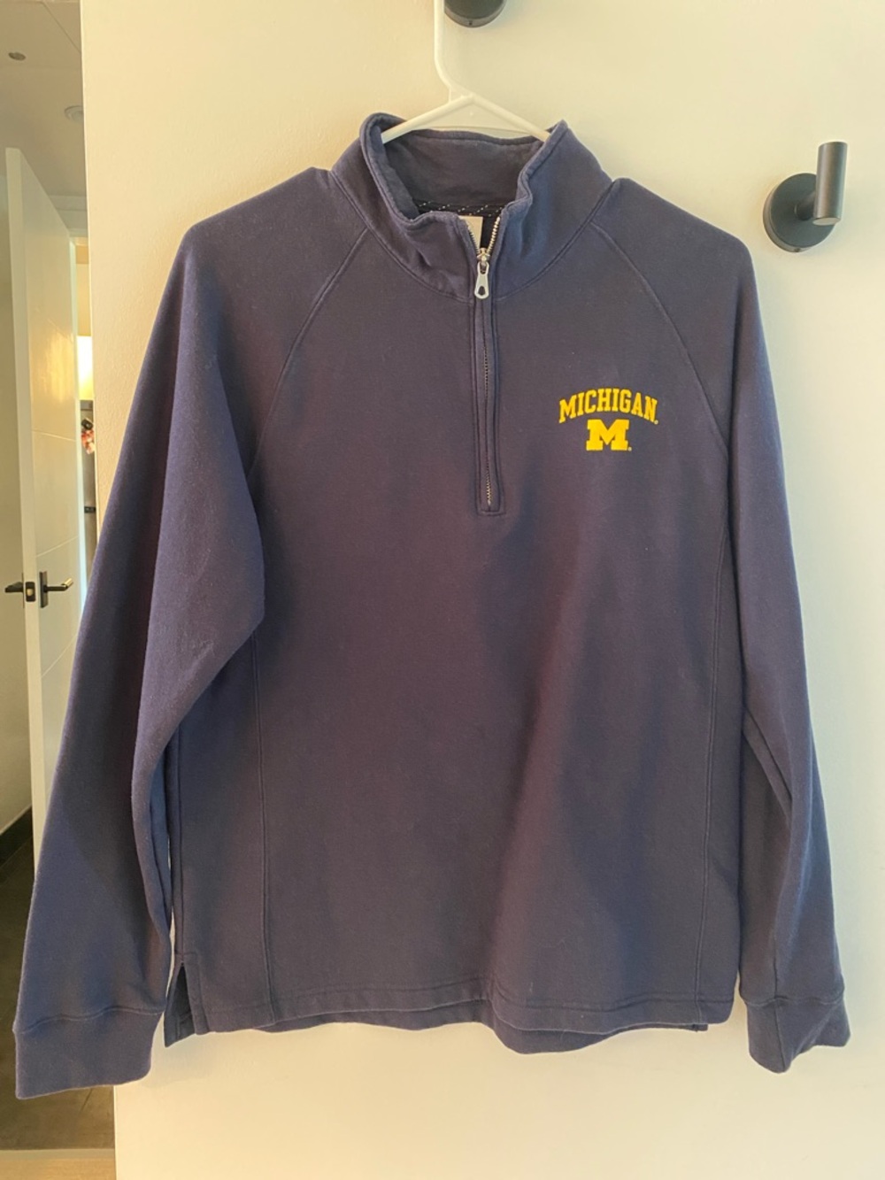Gear For Sports Navy Half-Zip Sweater with Yellow Michigan Logo